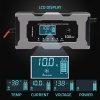 Qoltec Mikroprocesorowa ładowarka 12V 10A | Prostownik z funkcją naprawy do akumulatora AGM GEL LiFePO4 | LCD